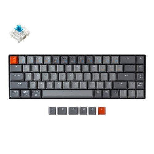Keychron K6 Wireless Mechanical Keyboard - Blue Switch - White Backlight - Gateron G Pro Mechanical (Hot-Swappable)