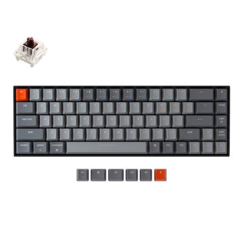 Keychron K6 Wireless Mechanical Keyboard - Brown Switch - RGB Backlight - Gateron G Pro Mechanical (Hot-Swappable)