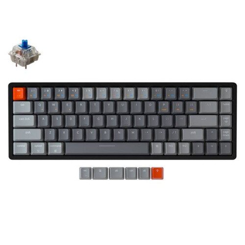 Keychron K6 Wireless Mechanical Keyboard - Blue Switch - RGB Backlight Aluminum Frame - Gateron G Pro Mechanical