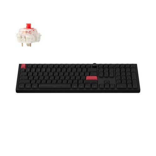 Keychron Q6 Max QMK/VIA Wireless Custom Mechanical Keyboard - Fully Assembled Knob (Side-Printed Keycaps) - Gateron Jupiter Red - Carbon Black