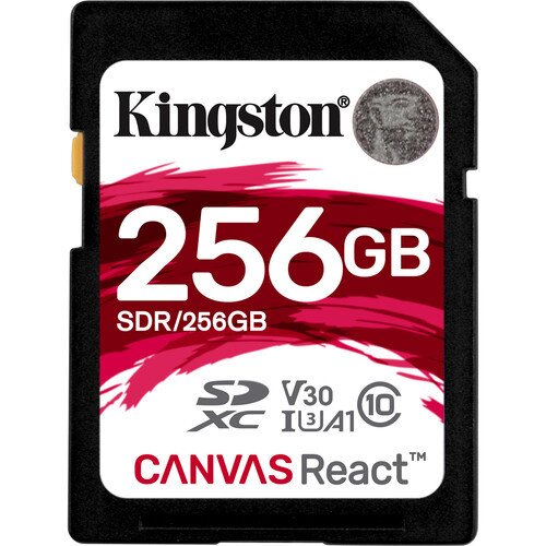 Kingston Canvas React Class 10 SDHC/SDXC Card - 256GB