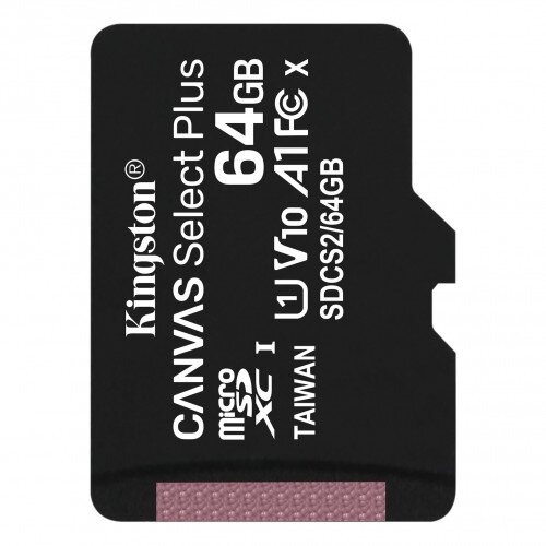 Kingston Canvas Select Plus microSD Card - 64GB - Single Pack - None