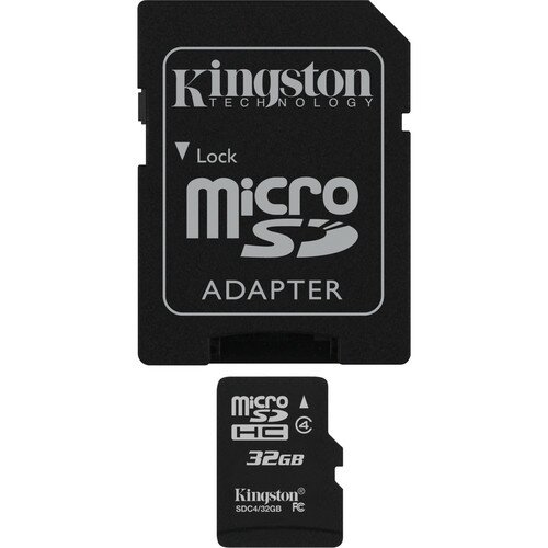 Kingston MicroSDHC Card – Class 4 with MicroSD Adapter - 32GB