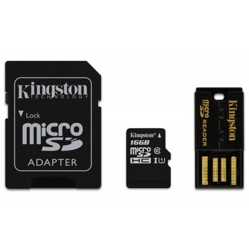 Kingston MicroSDHC/MicroSDXC Class 10 UHS-I Card with Mobility Kit - 16GB