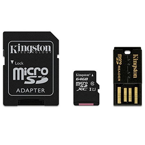 Kingston MicroSDHC/MicroSDXC Class 10 UHS-I Card with Mobility Kit - 64GB