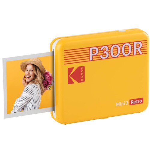 Kodak Mini 3 Retro Portable Photo Printer (P300R) - Printer Only - Yellow