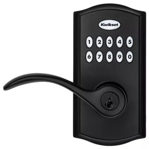Kwikset 955 SmartCode Electronic Pembroke Lever - Matte Black