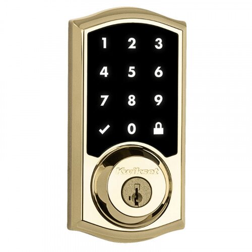 Kwikset SmartCode 915 Touchscreen Electronic Deadbolt - Lifetime Polished Brass
