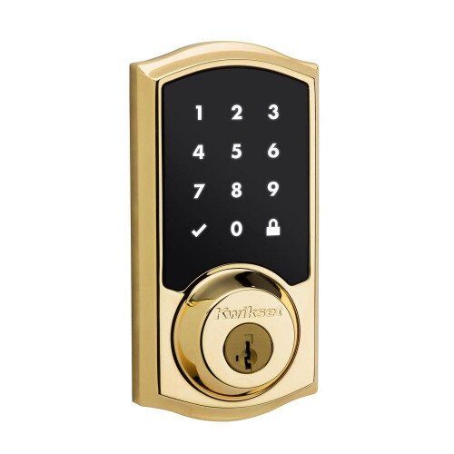 Kwikset SmartCode 916 Touchscreen Electronic Deadbolt - Lifetime Polished Brass