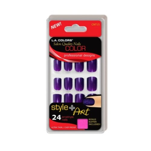 L.A. COLORS Fashion Nails (Carded) - Full Color Nails Amethyst