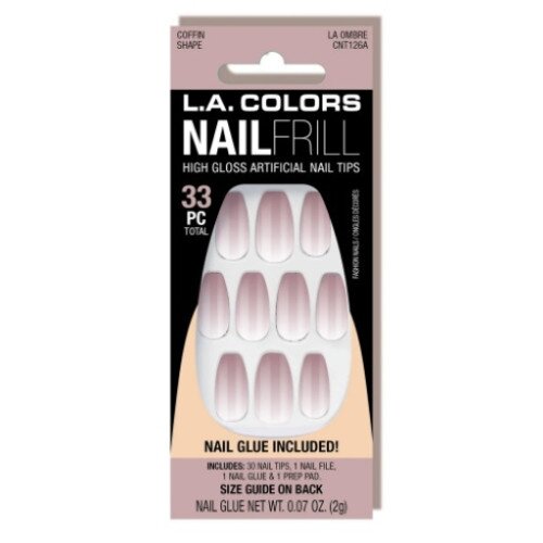 L.A. COLORS Nail Frill Artificial Nail Tip (Carded) - La Ombre