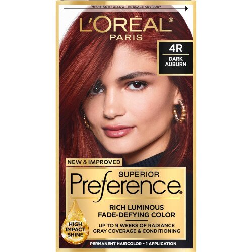 L'Oreal Paris Fade-Defying Shine Permanent Hair Color - 4R Dark Auburn