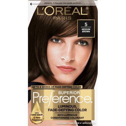L'Oreal Paris Fade-Defying Shine Permanent Hair Color - 5 Medium Brown