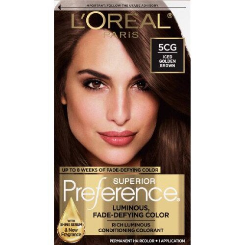L'Oreal Paris Fade-Defying Shine Permanent Hair Color - 5CG Iced Golden Brown