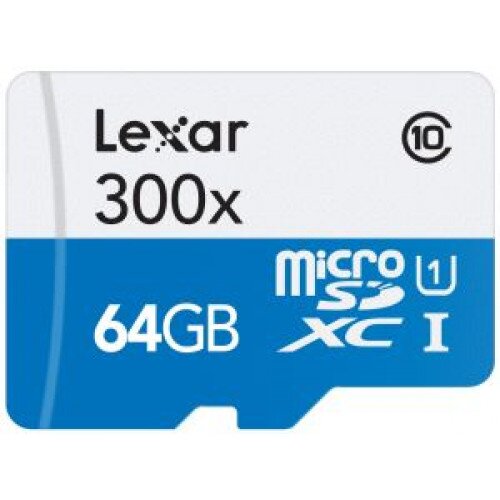 Lexar High-Performance 300x MicroSDHC/MicroSDXC UHS-I Cards - 64GB
