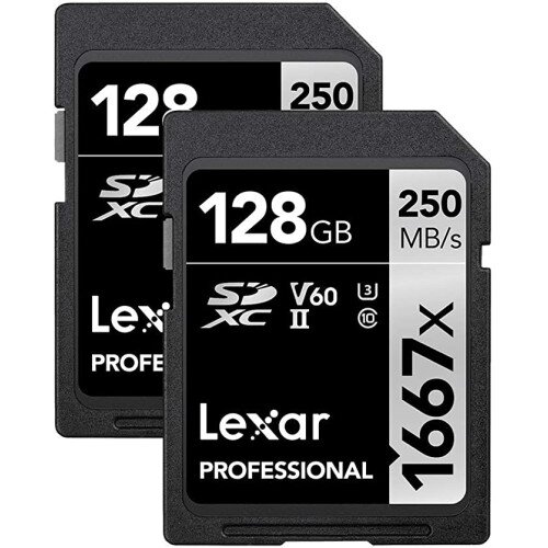 Lexar Professional 1667x SDXC UHS-II Card SILVER Series - 2-Pack - 128GB