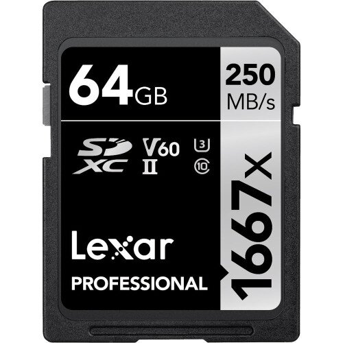 Lexar Professional 1667x SDXC UHS-II Card SILVER Series - Single - 64GB
