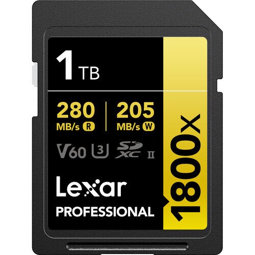 Lexar Professional 1800x SDXC UHS-II Card GOLD Series