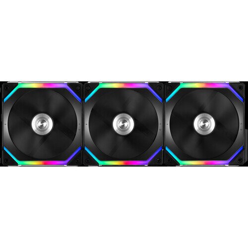 LIAN LI Uni Fan SL120 ARGB Modular PWM Fan - 120mm - Three Pack - Black