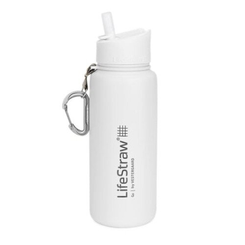 LifeStraw Go Stainless Steel Water Filter Bottle - White