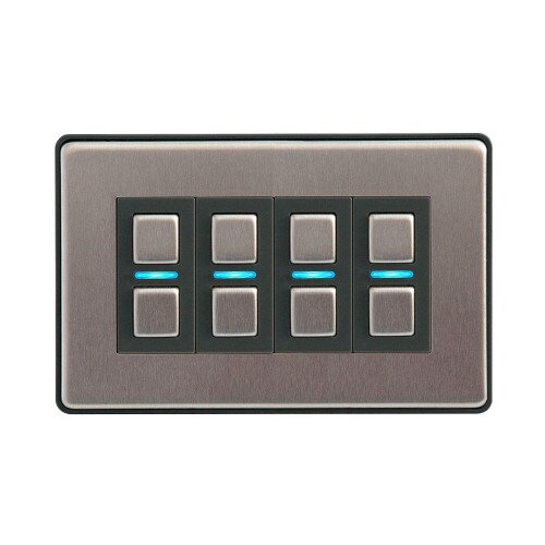 Lightwave Smart Dimmer (4 Gang) - Stainless Steel