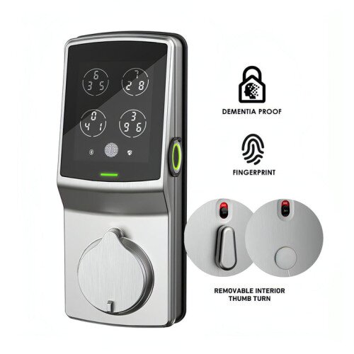 Lockly Dementia-Proof Secure Plus Smart Lock - Satin Nickel