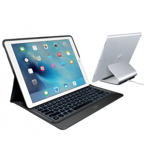 Logitech BASE Charging Stand and CREATE Backlit Keyboard Case with Smart Connector