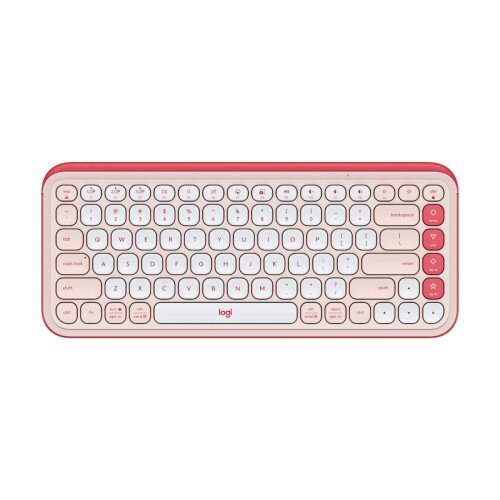 Logitech Pop Icon Keys Wireless Keyboard - Rose & Off White
