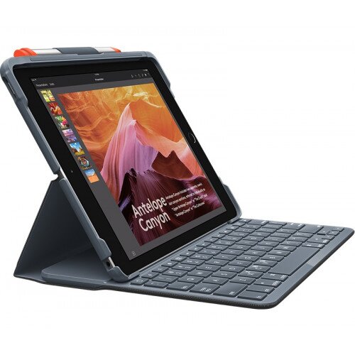 Logitech SLIM FOLIO Keyboard Case with Bluetooth - iPad (5th and 6th Gen) - Black