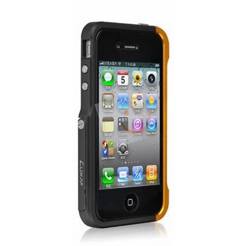 LUXA2 Alum Armor iPhone 4S Bumper Case - Black/Gold