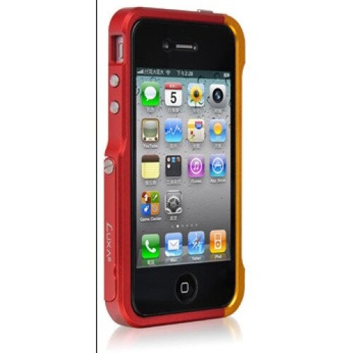 LUXA2 Alum Armor iPhone 4S Bumper Case - Red / Gold