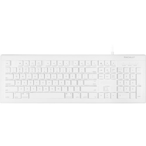 Macally 104 Key Full-Size USB Keyboard with Short-Cut Keys for Mac