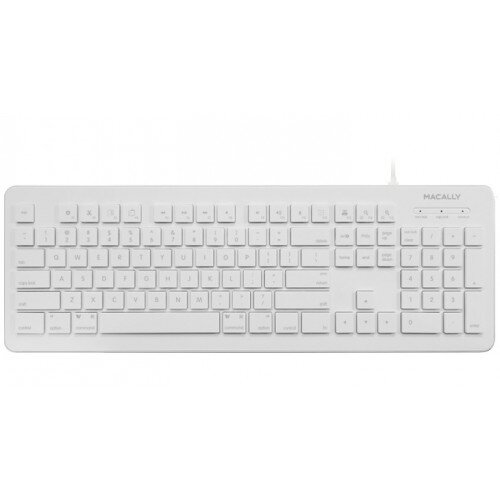 Macally 104 Key Wired USB Keyboard for Mac and PC