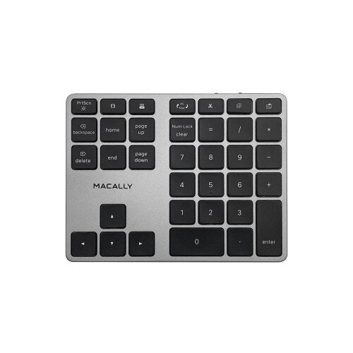 Macally 2 Zone 10 Key Bluetooth Number Pad for Mac and PC - Space Gray