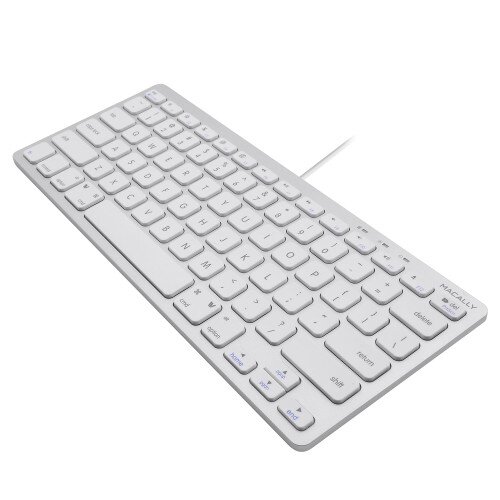 Macally Compact Aluminum USB-C Wired Keyboard for Mac and PC