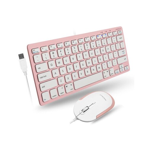 Macally Compact Aluminum USB Keyboard and Quiet Click Mouse