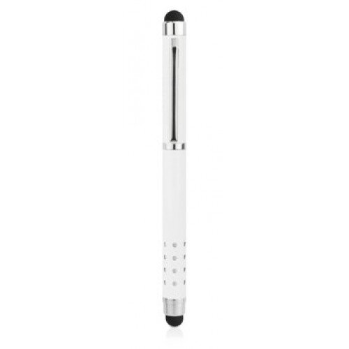 Macally Dual Size Tip Stylus with Ink Pen - White