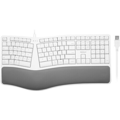 Macally Ergonomic Keyboard with Palm Rest for Mac