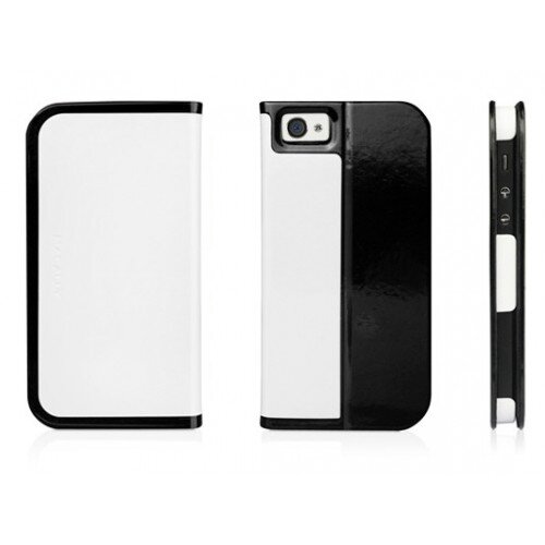 Macally Folio Stand Case for iPhone SE/5s/5c/5 - Black/White