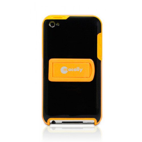 Macally Snap-On Protective Case with Stand for iPod Touch (4th Generation) - Black/Yellow