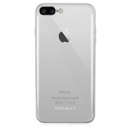 Macally Ultra Thin Soft Transparent Case with Matte Trim for iPhone 7 Plus - Black