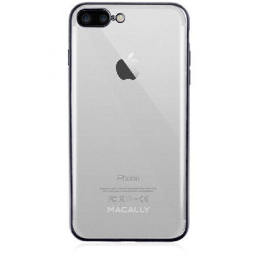 Macally Ultra Thin Soft Transparent Case with Matte Trim for iPhone 7 Plus