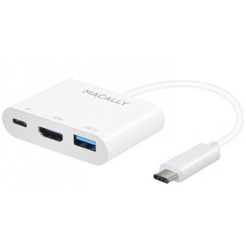 Macally USB-C to HDMI Multiport Adapter with Macbook Charging and USB-A 3.0 Port