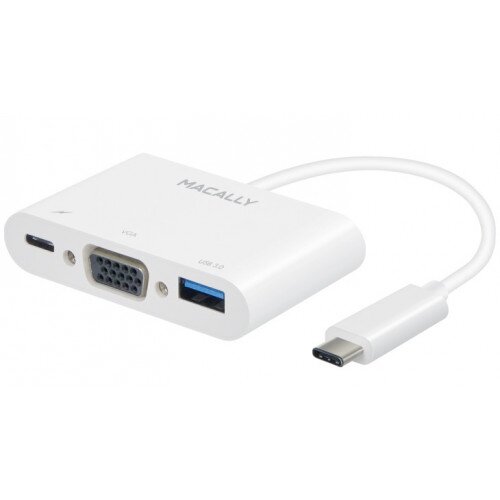 Macally USB-C to VGA Multiport Adapter with Macbook Charging and USB-A 3.0 Port