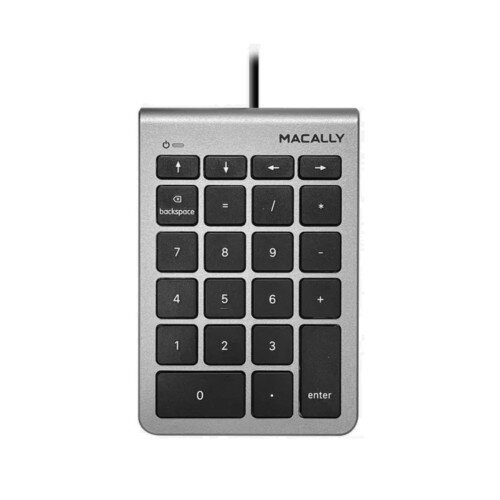 Macally USB C Number Pad for Mac / PC | 10 Key with Arrow Keys - Black