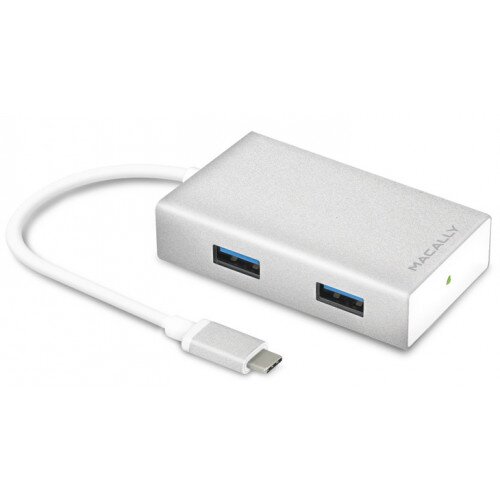 Macally USB Type C to 4 Port USB-A Aluminum Hub for 12" MacBook