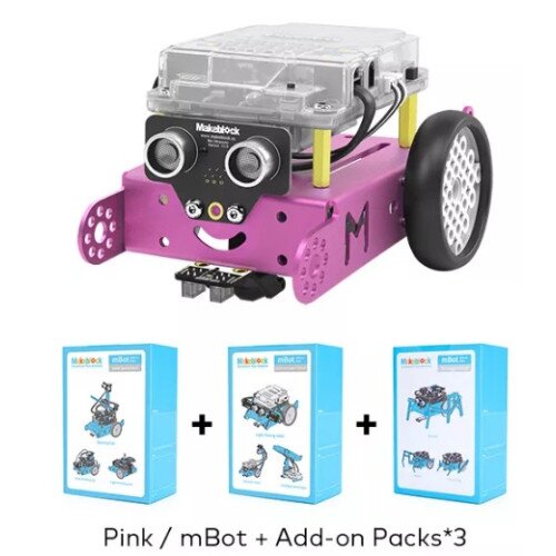 Makeblock mBot Smart STEM Educational Coding Robotic Kit Toy - Pink - Add-on Packs 3