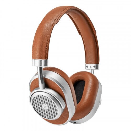 Master & Dynamic MW65 Active Noise-Cancelling Wireless Headphones - Silver Metal / Brown Leather