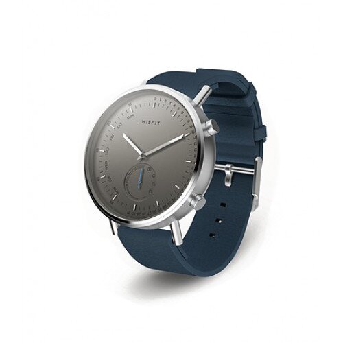 Misfit Command Hybrid Smartwatch - Stainless Steel - Indigo Sport Strap