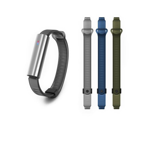 Misfit Ray + Accessory Pack Bundle - Elegant 3-Pack - (Polished) - Stainless Steel - White Sport Band